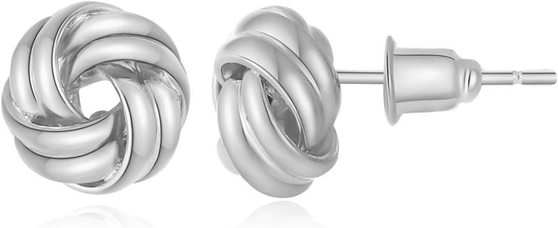 Spiritlele 14K Gold Plated Knot Earrings for Women Gold Silver Earrings Heart Link Drop Dangle Earring Chunky Golden Knotted Statement Jewelry - Image 1